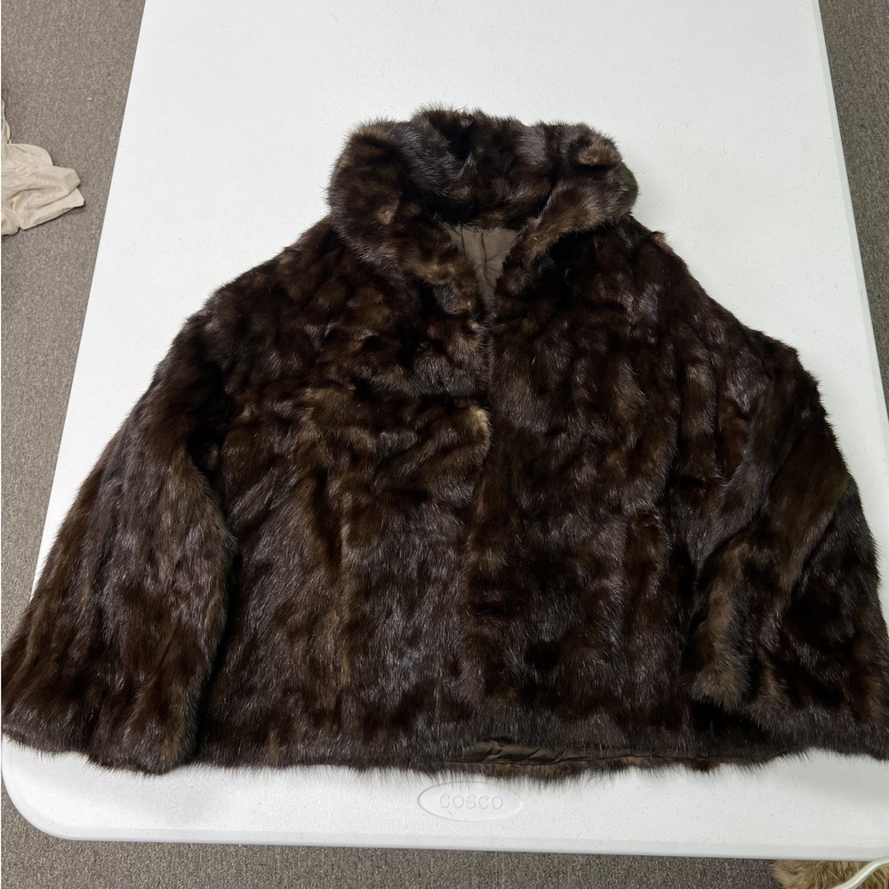 Fur Label Authority Capelet Womens OS Brown Vintage Genuine Fur Shawl Collar G2